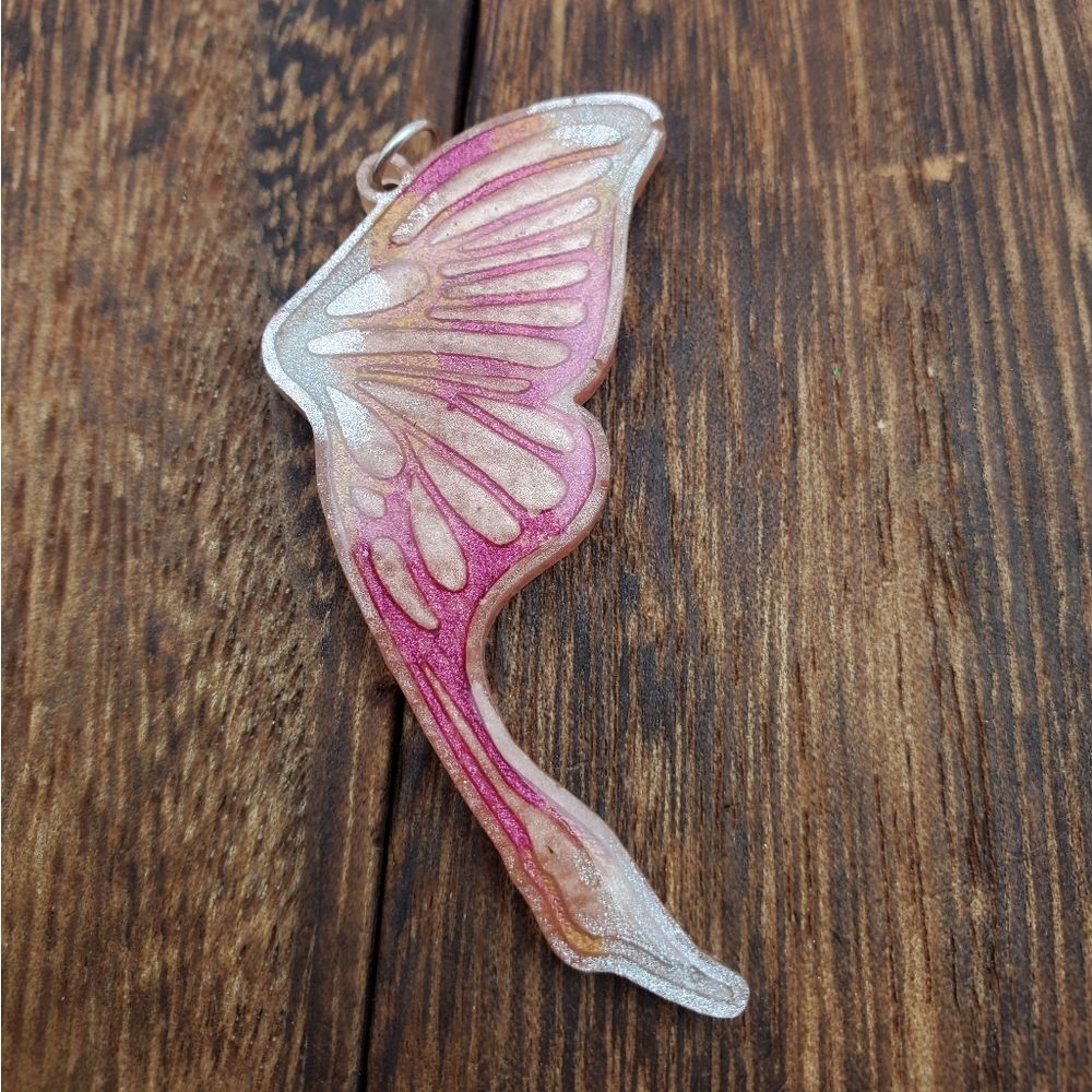 Soaring butterfly psychedelic color‎ melt necklace pendant